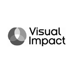 Grayscale logo for Visual Impact