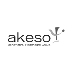 Grayscale logo for Akeso