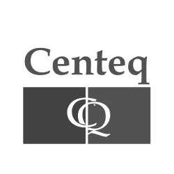 Grayscale logo for Centeq
